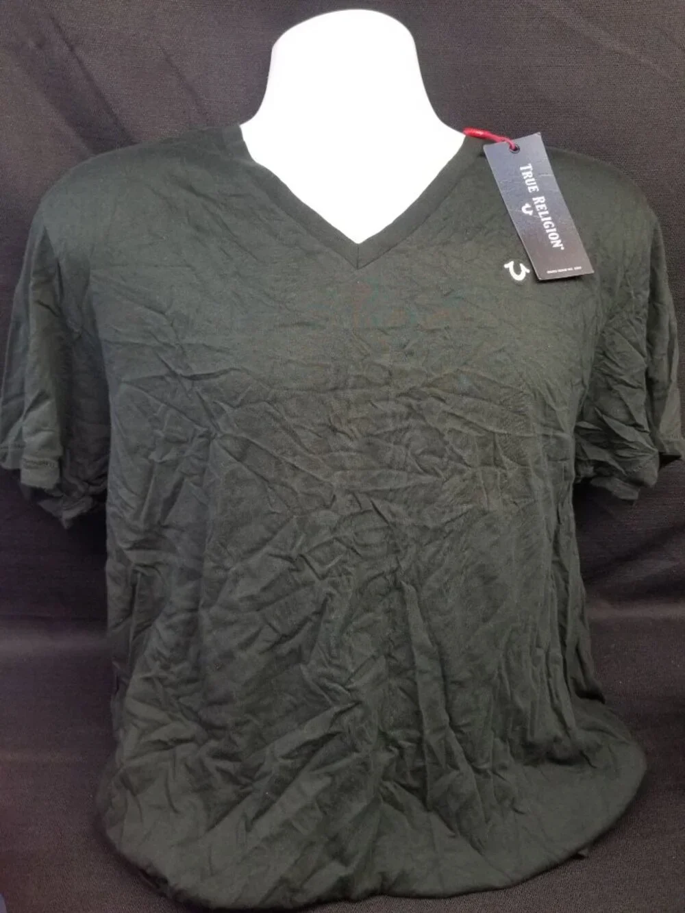 True Religion Men's Essentials V-Neck T-Shirt Black Size XL NEW WITH TAGS!